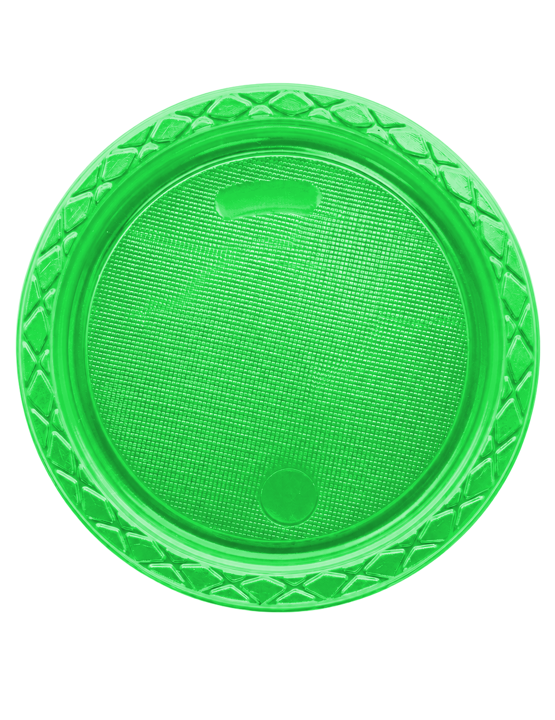 PLATO NEÓN VERDE LISO DE POLIESTIRENO #5